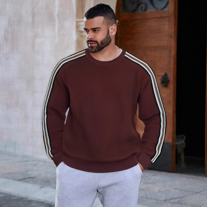 Herren Sportlicher Sweatshirt mit strukturierter Oberfläche und modernen Streifen Drune