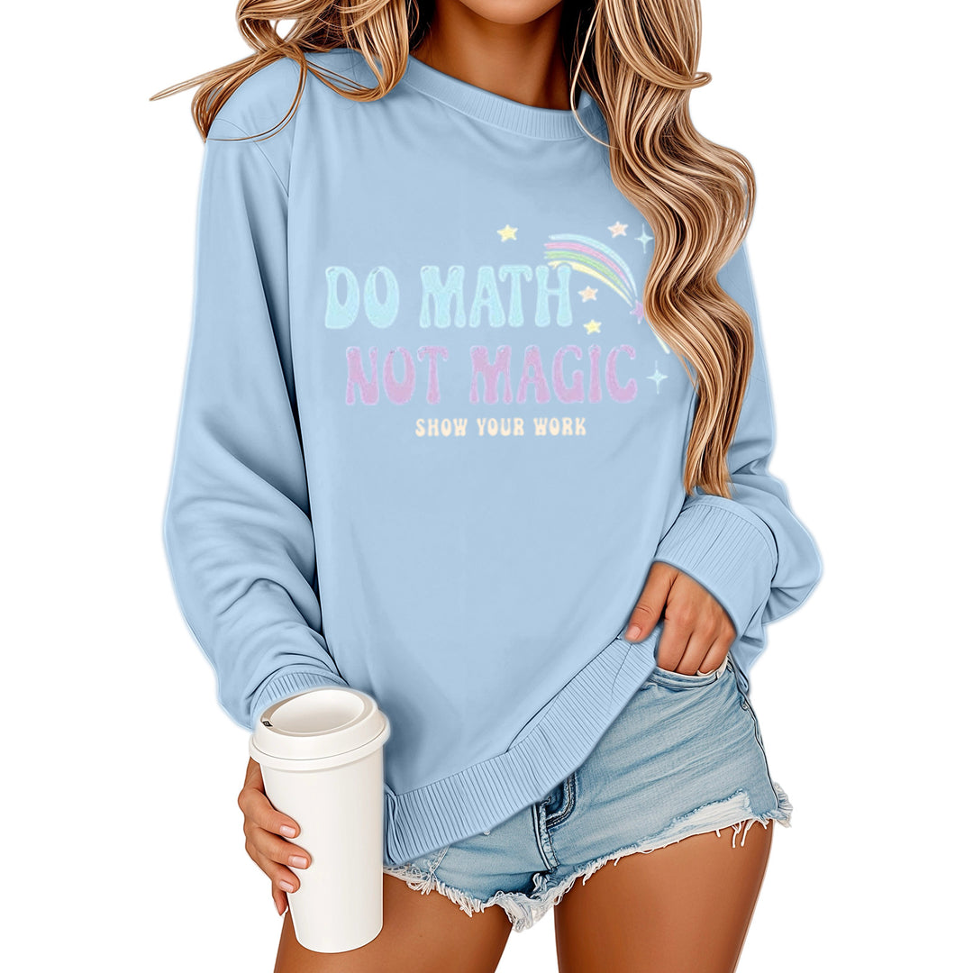 Damen Sweatshirt mit motivierendem Mathematikdruck und lässigem Schnitt Drune