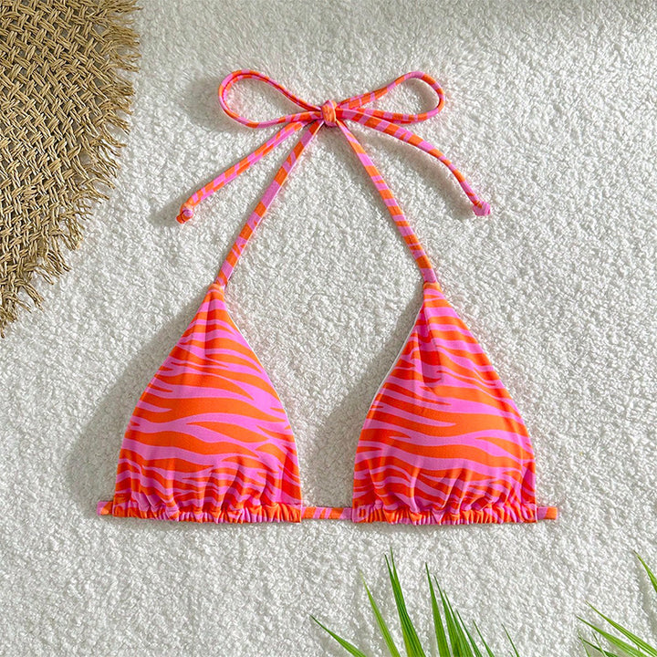 Damen Triangel-Bikini mit verstellbaren Trägern und einzigartigem Wellenmuster Drune