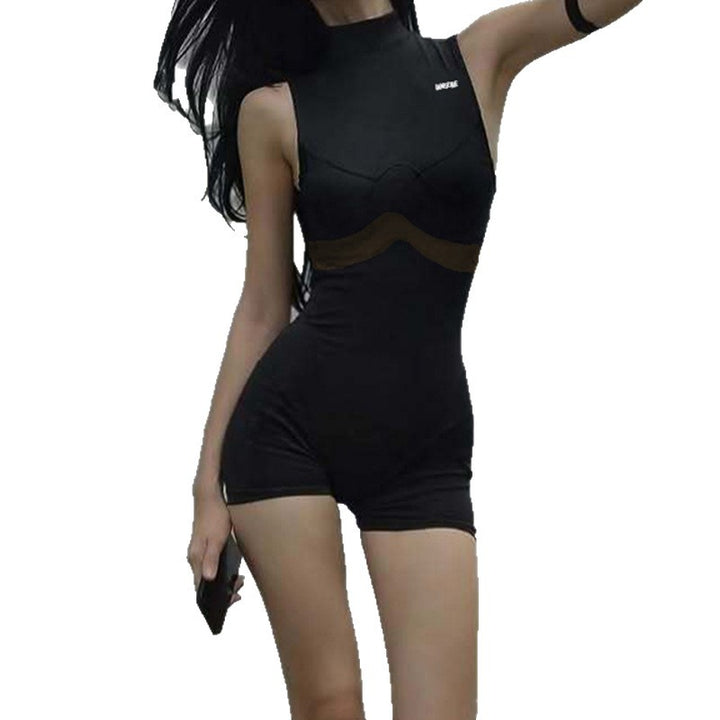 Damen Sportlicher Body mit hohem Kragen und innovativen Kompressionsdetails Drune
