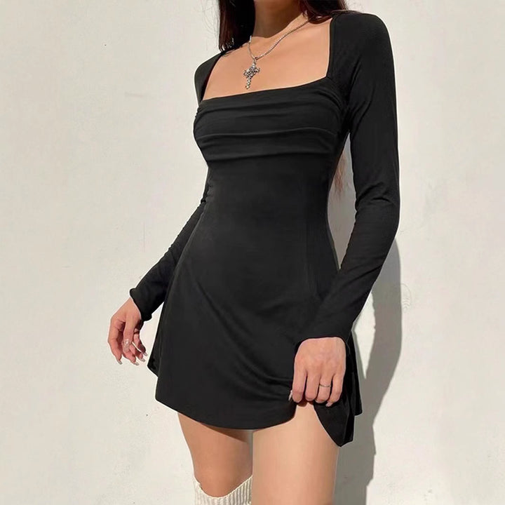 Damen Minikleid mit elegantem Quadrat-Ausschnitt und figurbetontem Schnitt Drune