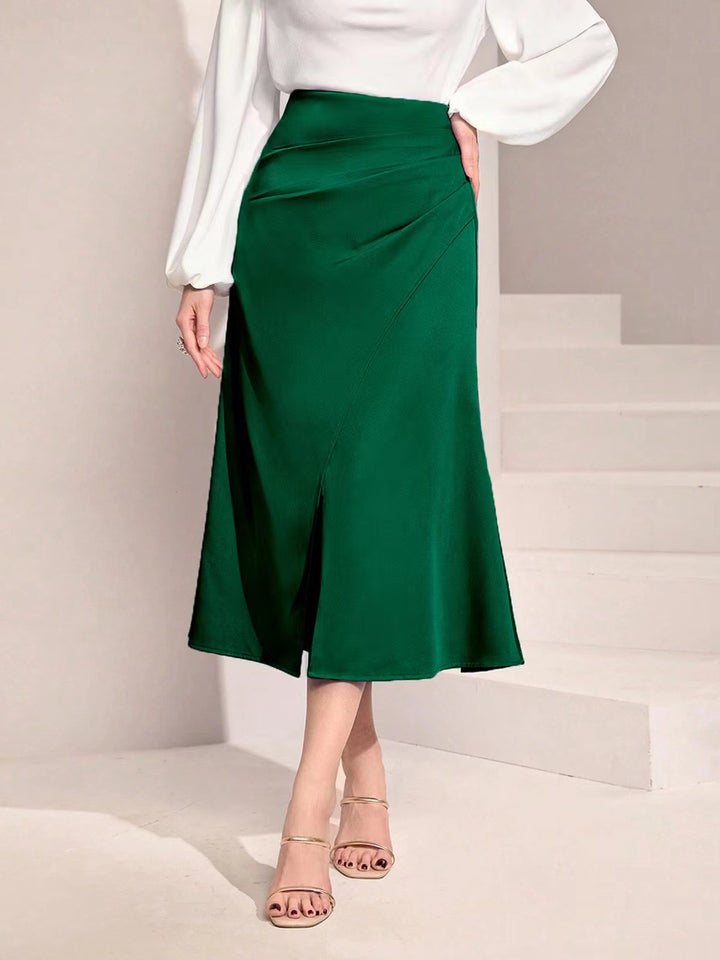 Damen Midirock mit asymmetrischem Schnitt und elegantem Schlitz Drune