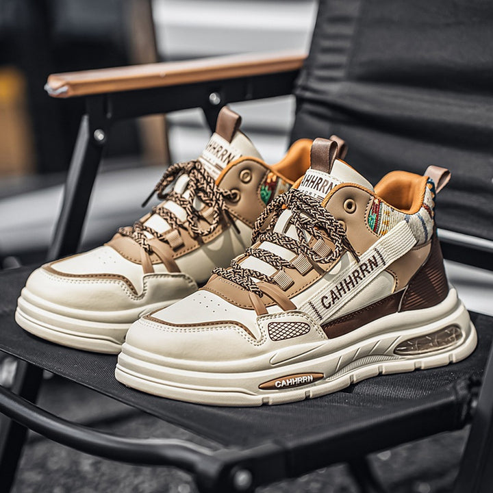 Herren hochgeschnittene Streetstyle-Sneaker mit Luftkapsel-Zwischensohle und tribal-gepolsterter Knöchelmanschette Drune