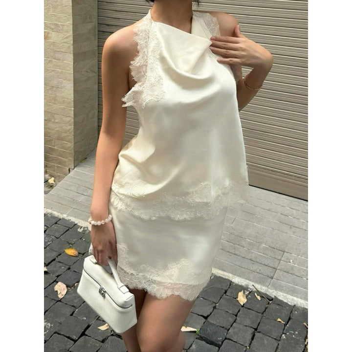 Damen Raffiniertes Abendkleid mit Spitze und fließendem Schnitt Drune