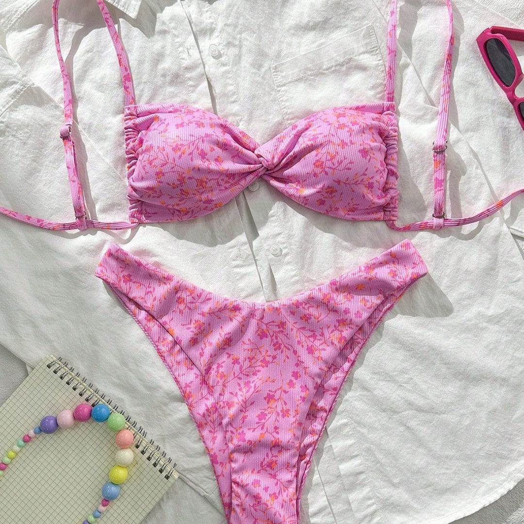 Damen Bügel-Bikini mit blühendem Design Drune