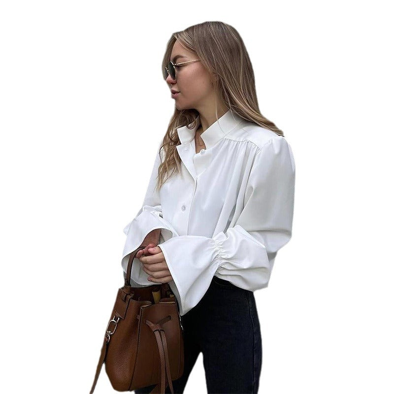Damen Elegante Bluse mit voluminösen Ärmeln Drune