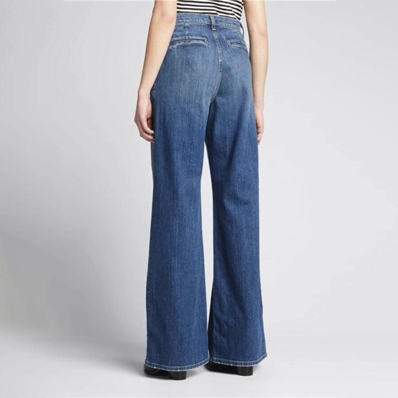 Damen Weite Jeans mit hohem Bund und lässigem Schnitt Drune