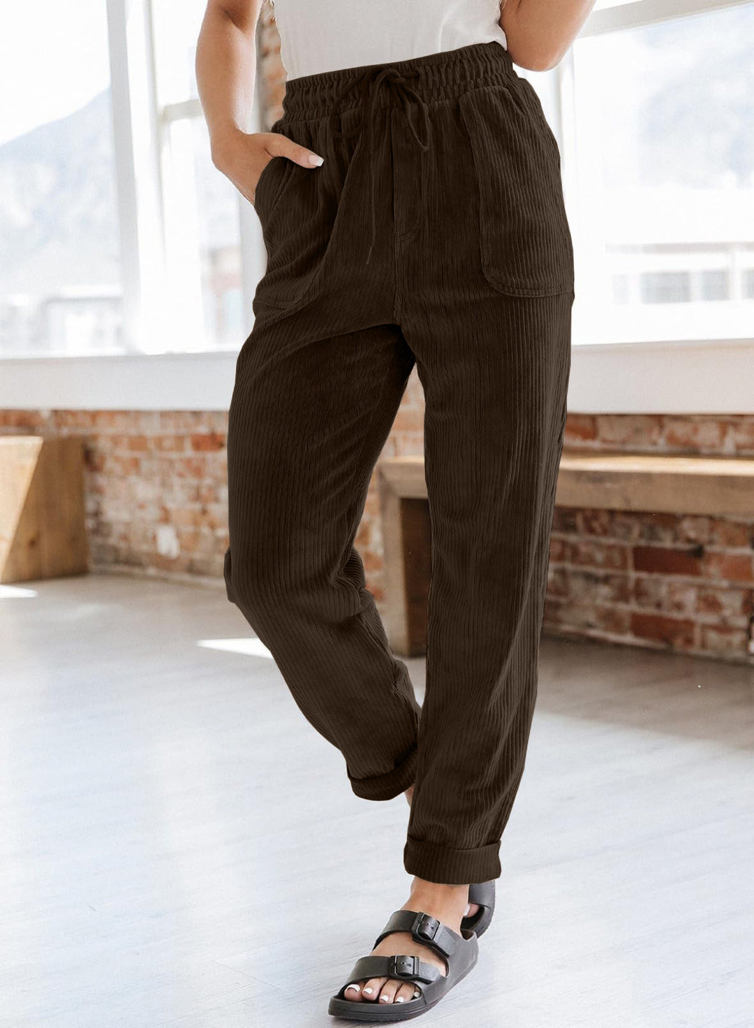 Damen Freizeithose mit elastischem Bund und praktischen Taschen Drune