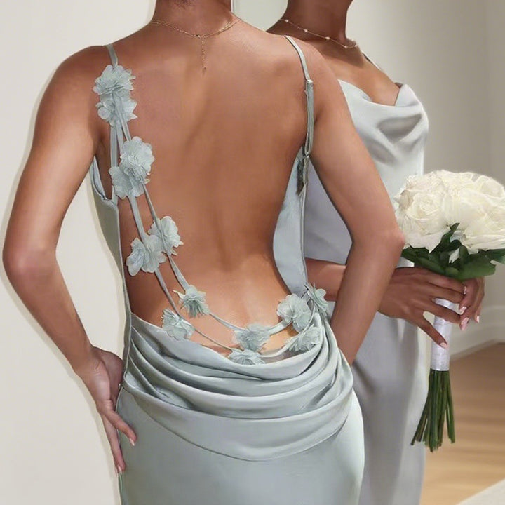 Damen Elegantes und figurbetontes Abendkleid mit schmalen Trägern Drune