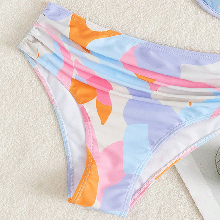 Damen Sportlicher Bunt gemusterter Bikini Drune