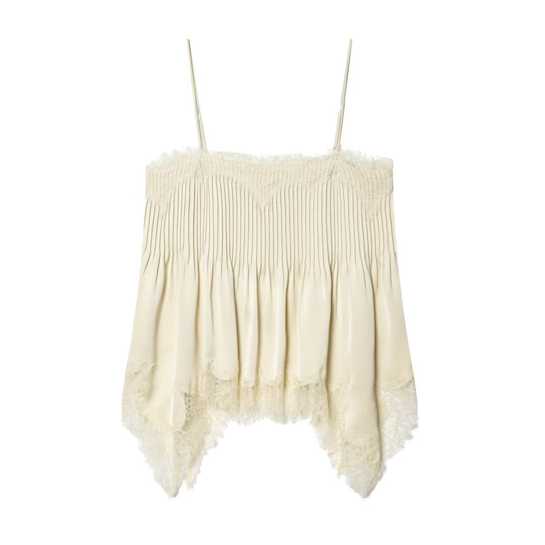 Damen Spitzen-Camisole mit elastischem Detail und fließendem Schnitt Drune