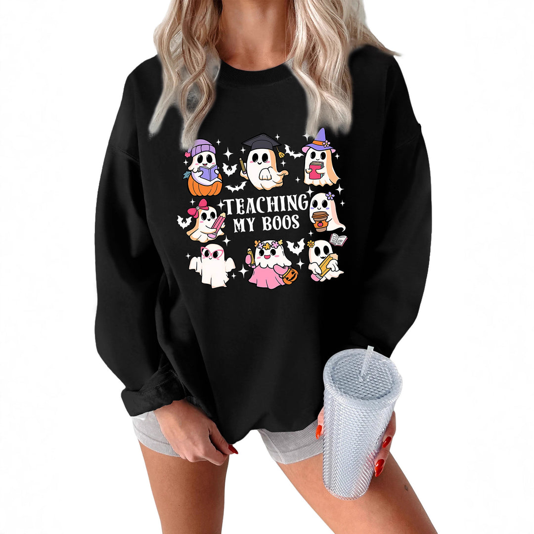 Damen Sweatshirt mit verspieltem Halloween-Motiv und lässigem Schnitt Drune