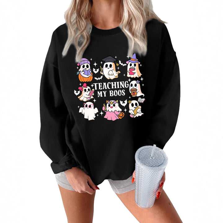Damen Sweatshirt mit verspieltem Halloween-Motiv und lässigem Schnitt Drune