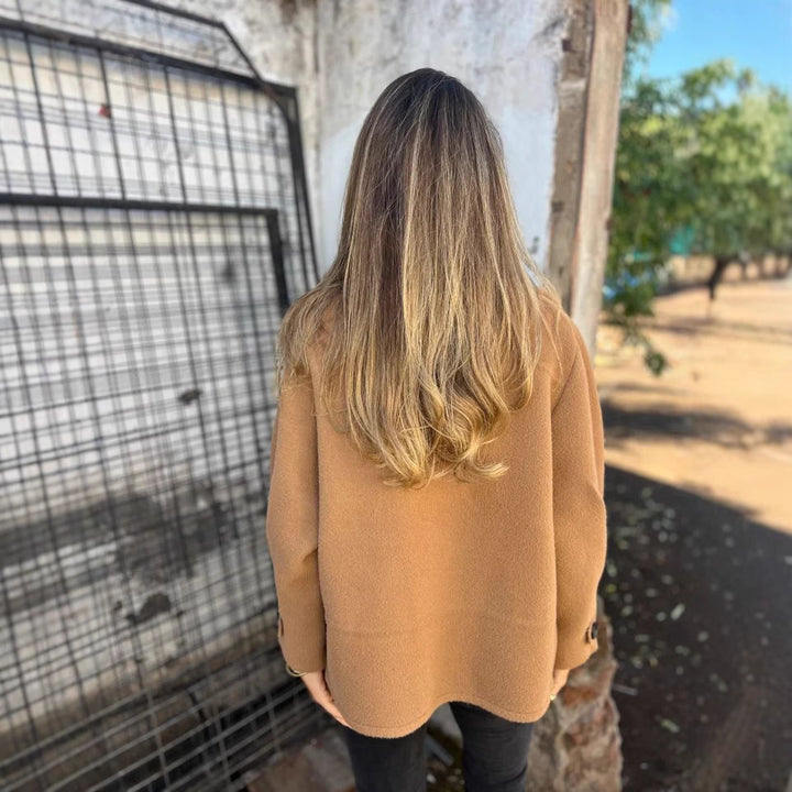 Damen gemütliche Oversized Wolljacke Drune