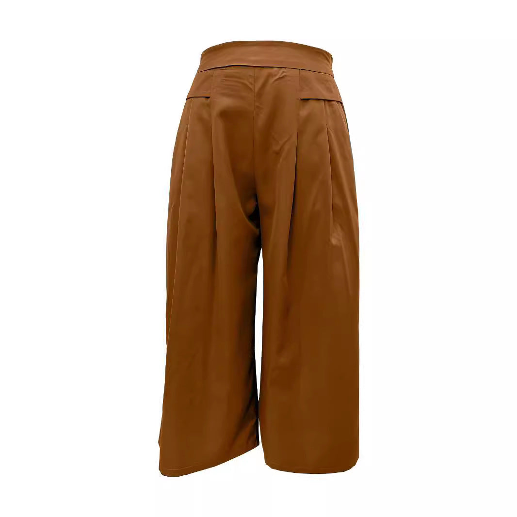 Damen Weite Culotte mit eleganten Falten und praktischen Taschen Drune