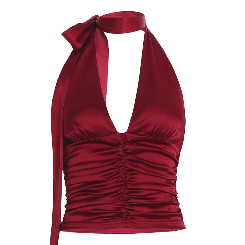 Damen Haltertop mit raffinierten Drapierungen Drune