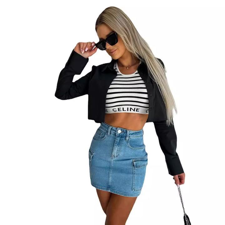 Damen Kurzjacke mit elegantem Schnitt und modischen Details Drune