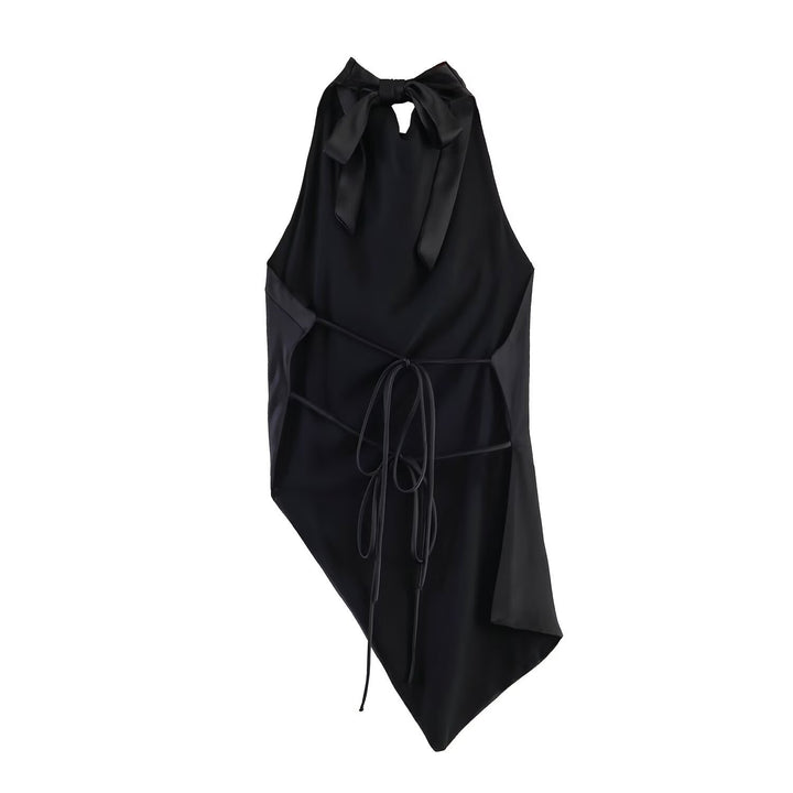 Damen asymmetrisches Satin Kleid Drune