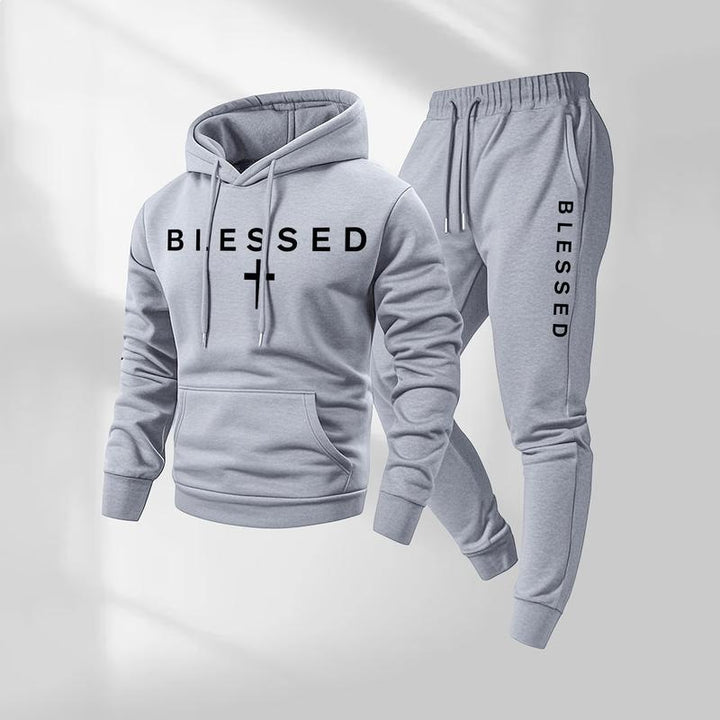 Damen Sweatshirt- und Jogginghose-Set mit modernem Schriftzug und praktischen Taschen Drune