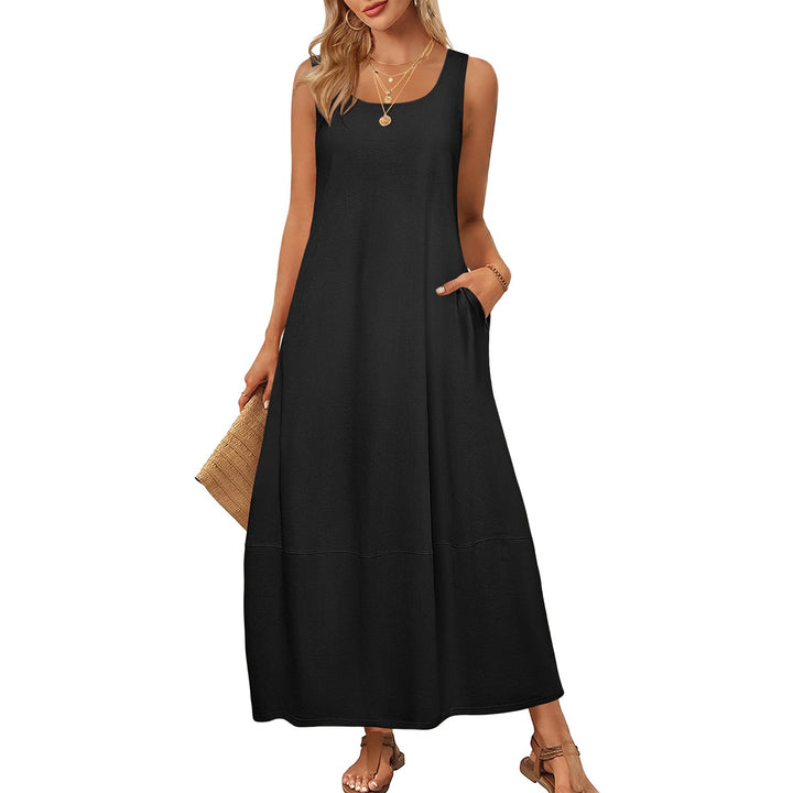 Damen Maxikleid im entspannten Schnitt mit praktischen Taschen Drune