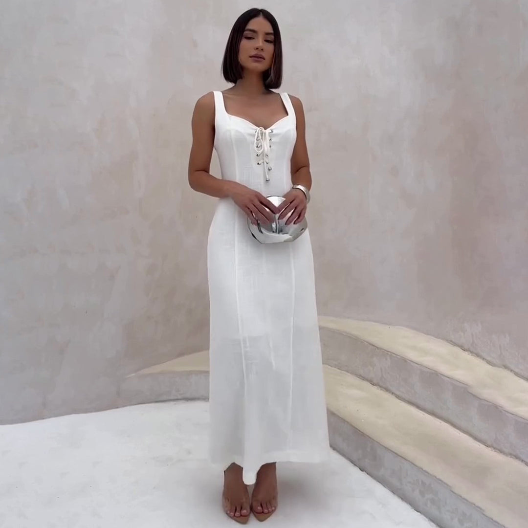 Damen Abendkleid mit modischen Schnürdetails und elegantem Schnitt Drune