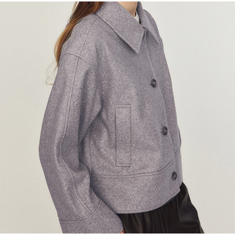 Damen modische Oversized Jacke mit innovativem Kragen Drune