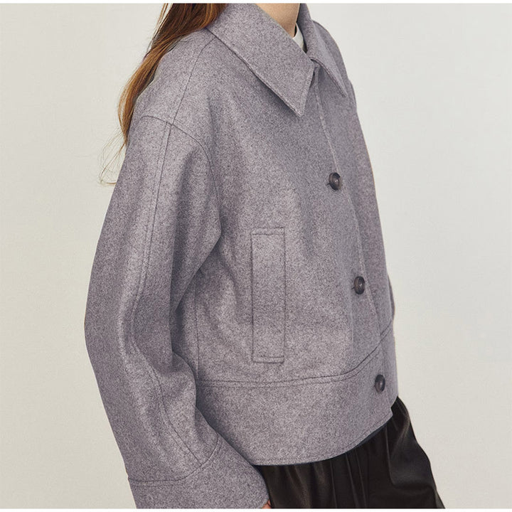Damen modische Oversized Jacke mit innovativem Kragen Drune