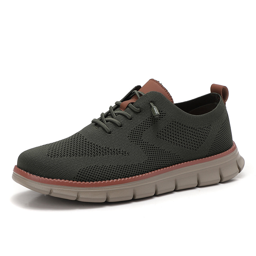 Damen nan gestrickter Derby-Sneaker mit flexibler Rillenlaufsohle und gepolstertem Komfortfußbett Drune