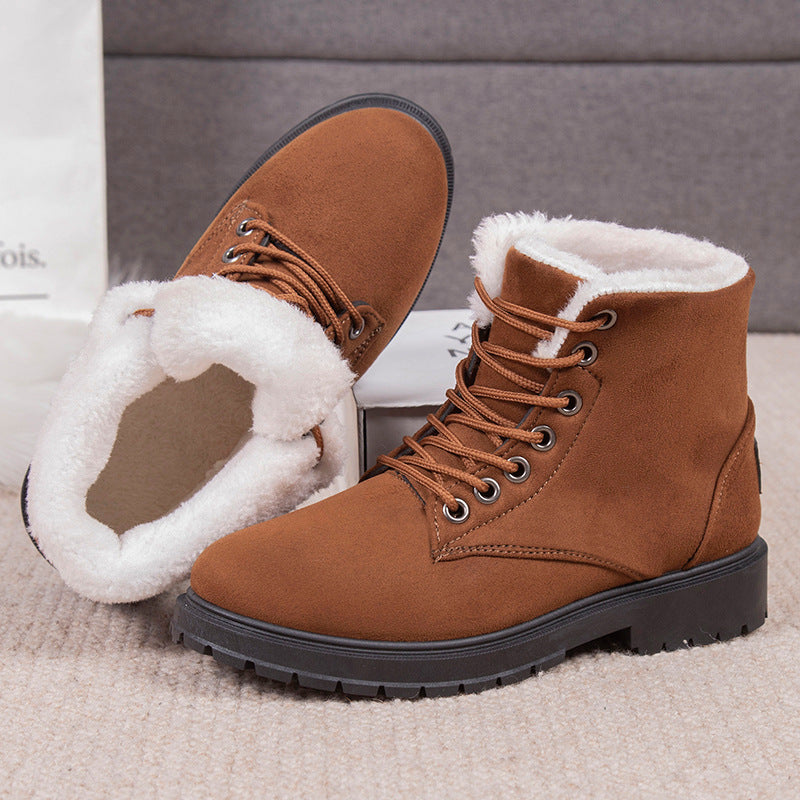 Damen Warmgefütterte Winterstiefel mit rutschfester Profilsohle Drune