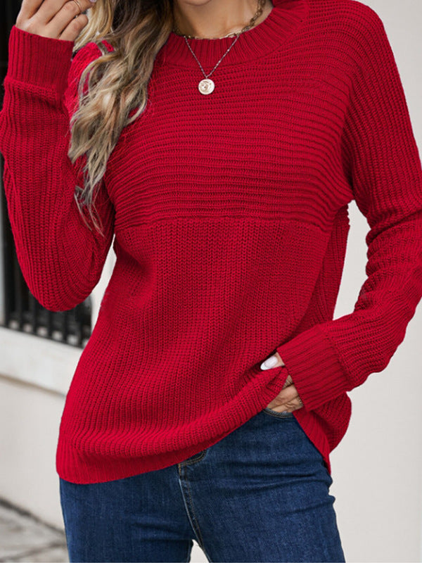 Damen Strickpullover mit lässigem Schnitt und feiner Struktur Drune