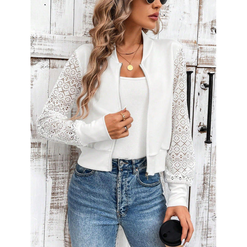 Damen Freizeitjacke mit stilvollen Spitzeinsätzen Drune
