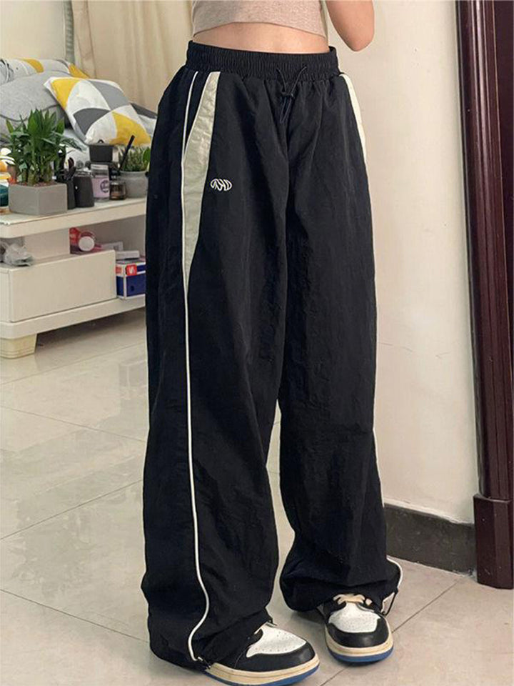 Damen weite Freizeithose mit elastischem Bund und seitlichen Reißverschlüssen Drune