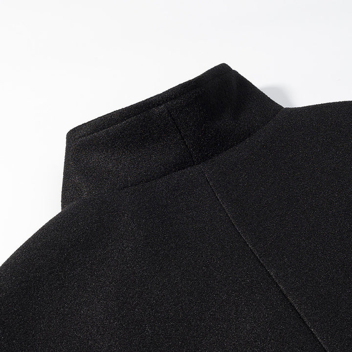 Damen modische Jacke mit hohem Kragen und doppelter Knopfleiste Drune