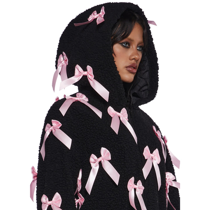 Damen Fleecejacke mit aufwendigen Satinschleifen Drune