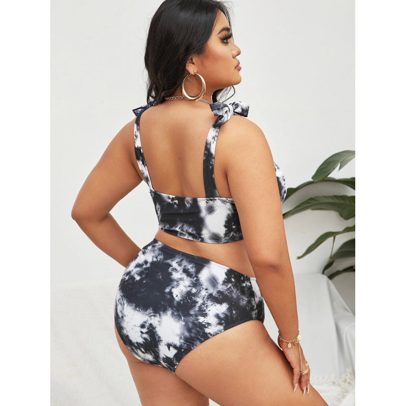 Damen Bikini-Set mit hohem Bund und trendy Crop-Oberteil Drune