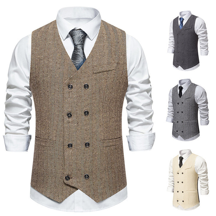 Herren elegante doppelreihige Weste Drune
