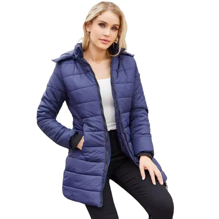 Drune | Pufferjacke - Gefüttert - Abnehmbare Kapuze - Gerippte Bündchen - Mittellange Passform