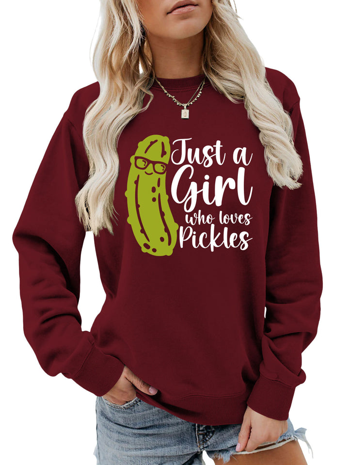 Damen Sweatshirt mit humorvollem Gurkenmotiv und lässigem Schnitt Drune