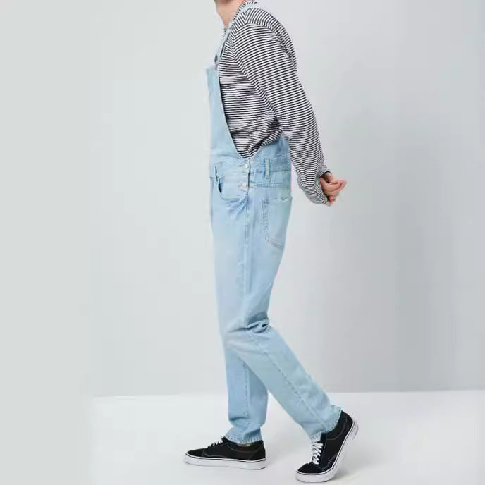 Herren Denim Latzhose im Vintage-Stil mit regulierbaren Trägern und praktischen Taschen Drune