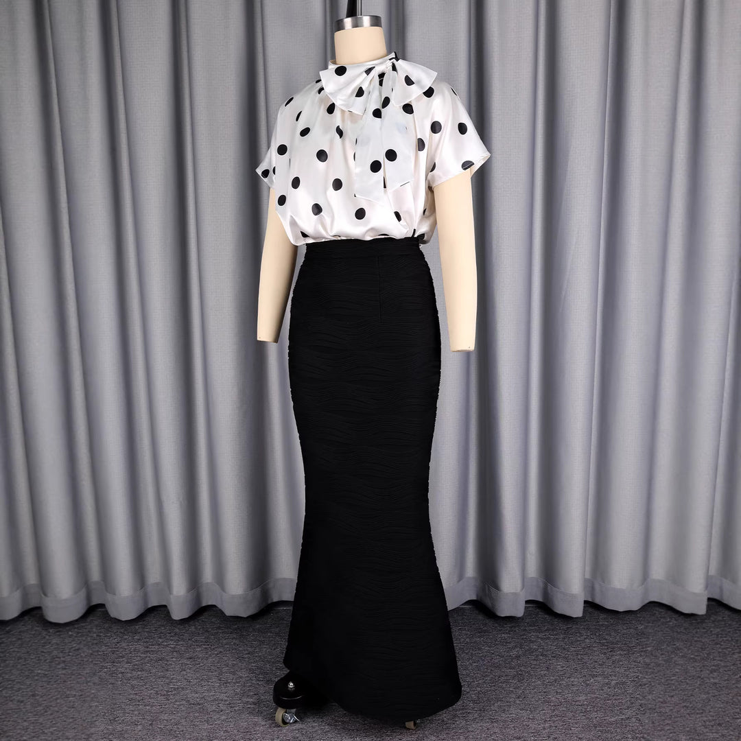 Damen eleganter und figurbetonter Maxirock mit wellenförmigen Texturen Drune