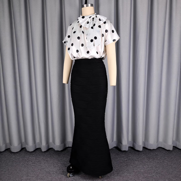 Damen eleganter und figurbetonter Maxirock mit wellenförmigen Texturen Drune
