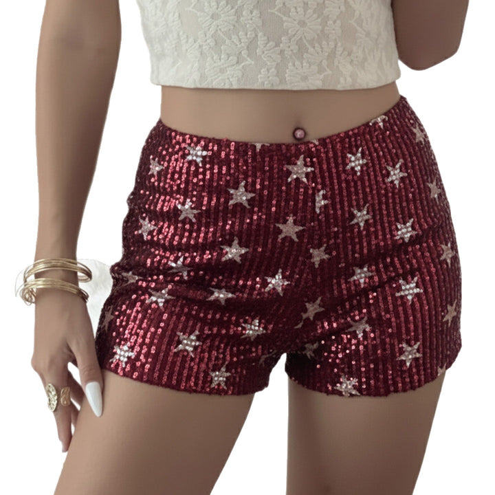 Damen Minirock mit funkelnden Pailletten und verspieltem Punktedesign Drune