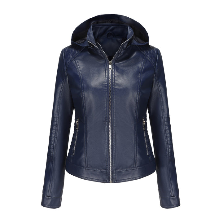 Damen Kapuzenjacke aus hochwertigem Kunstleder Drune