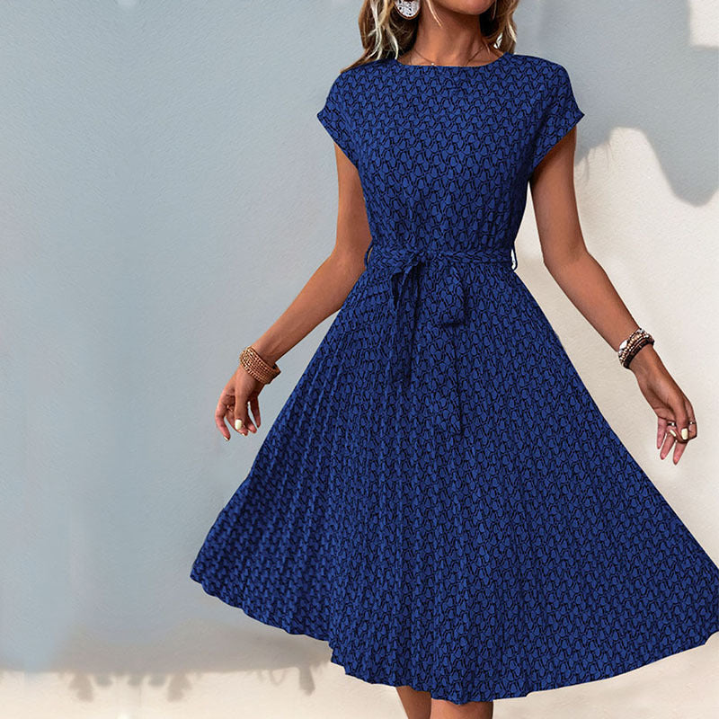 Damen Midikleid mit asymmetrischem Schnitt und modischem Bindegürtel Drune