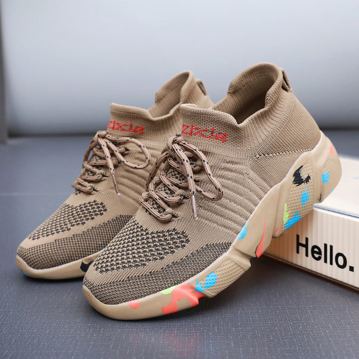 Herren nan sockenähnliche Strick-Sneaker mit nahtlosem Obermaterial und gedämpfter EVA-Plateausohle Drune