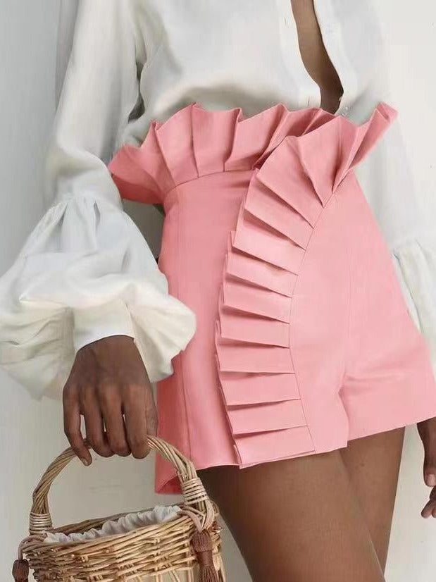 Damen Rüschenshorts mit asymmetrischem Schnitt Drune