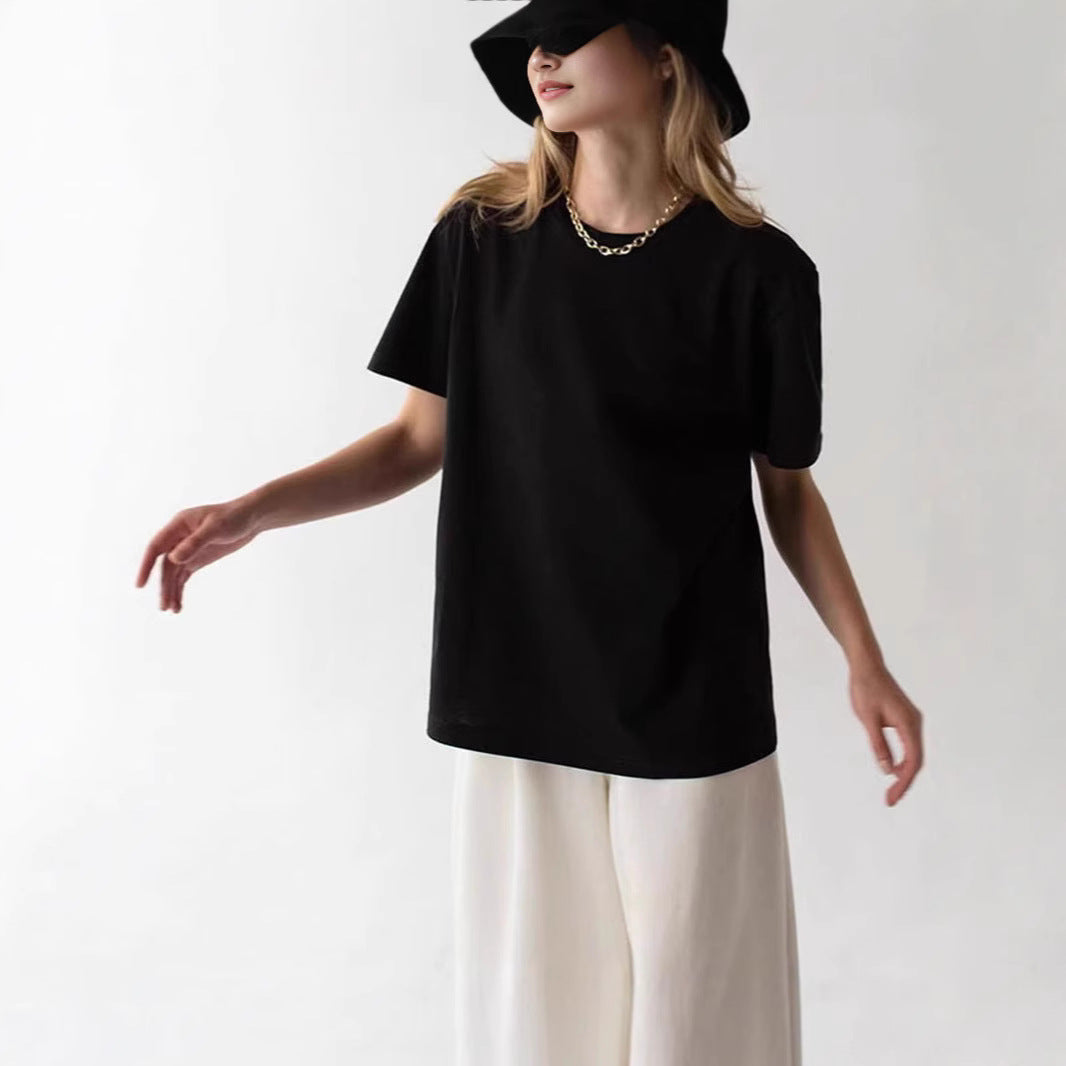 Damen Basic T-Shirt mit hochwertiger Baumwollqualität und lässigem Schnitt Drune
