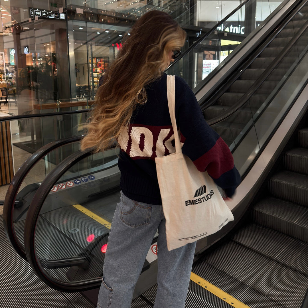 Damen sportlicher Strickpullover mit kreativem Grafikdesign und lässigem Schnitt Drune
