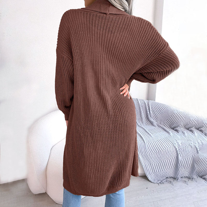 Drune | Einfarbige Strickjacke Für Elegante Outfits