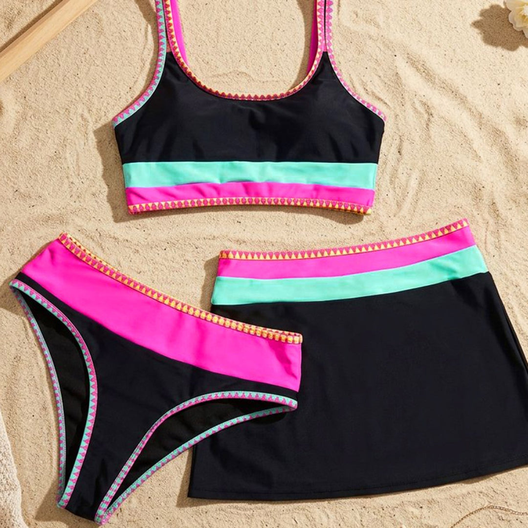 Damen Bikinikleid mit modischem Cut-Out und farbigen Akzenten Drune